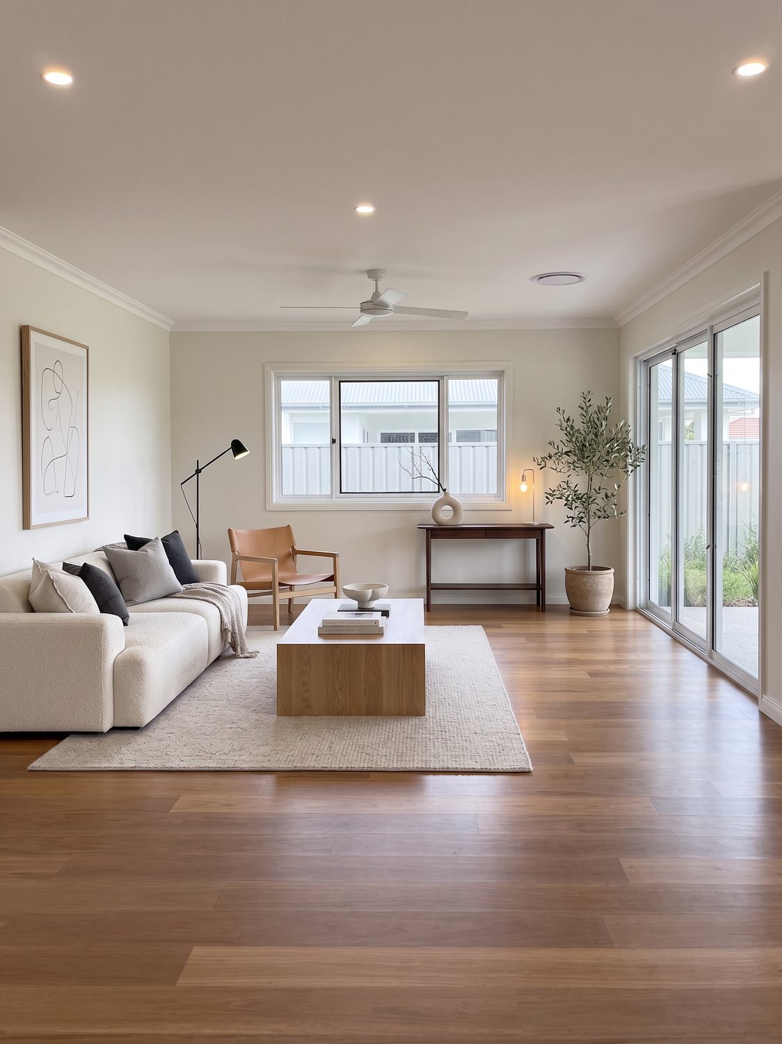 Hybrid living + bedrooms