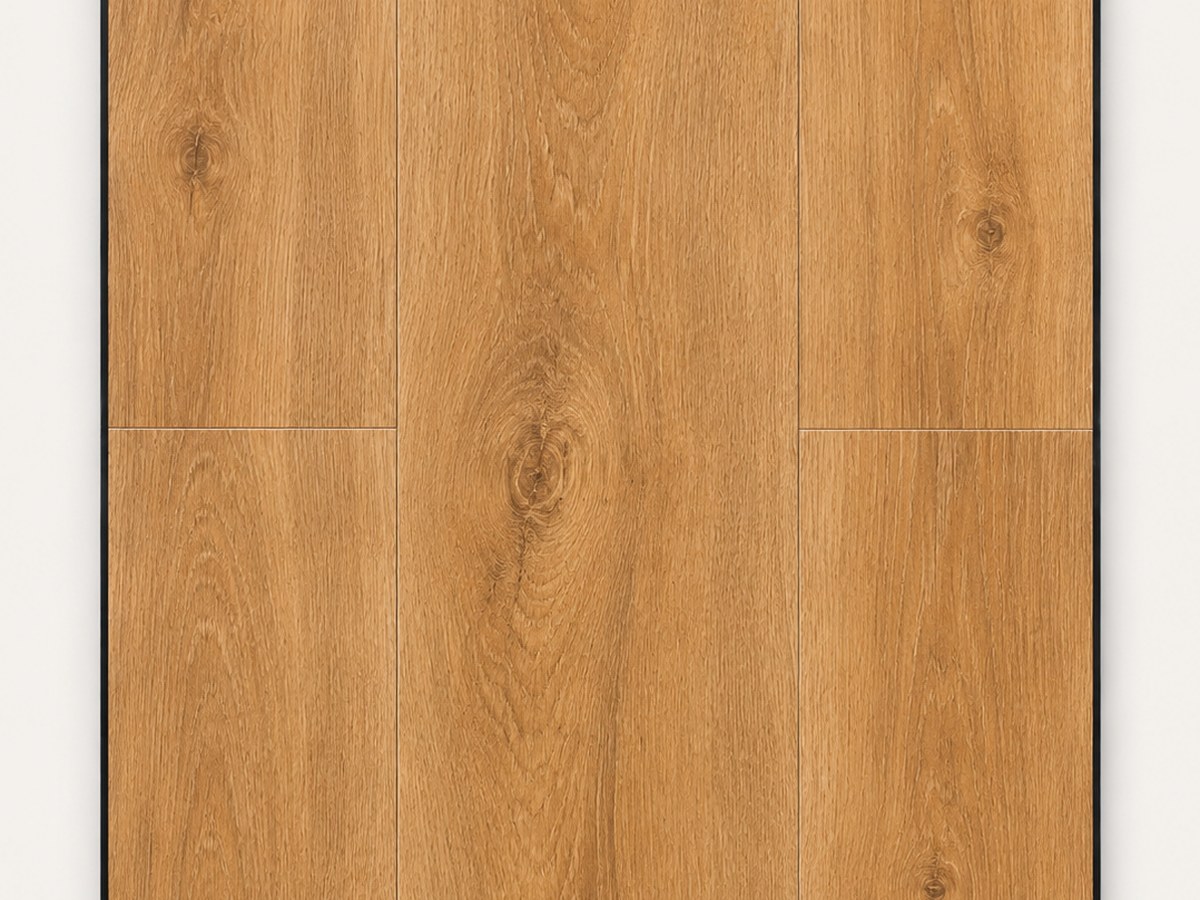 Laminate sample board in honey oak